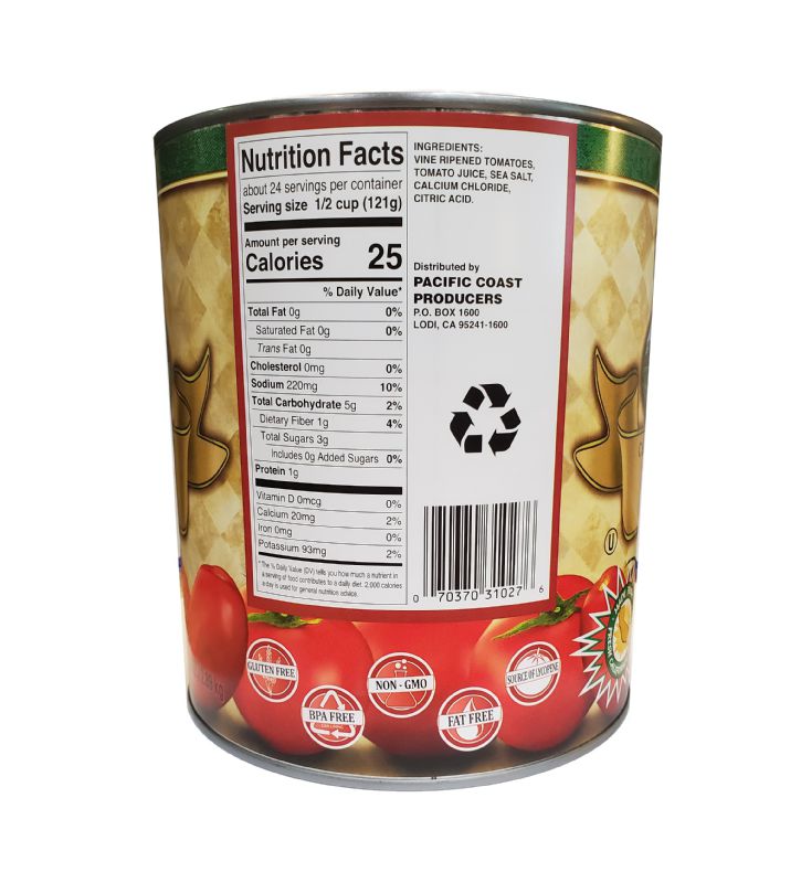 TOMATO WHOLE PEELED STANDARD