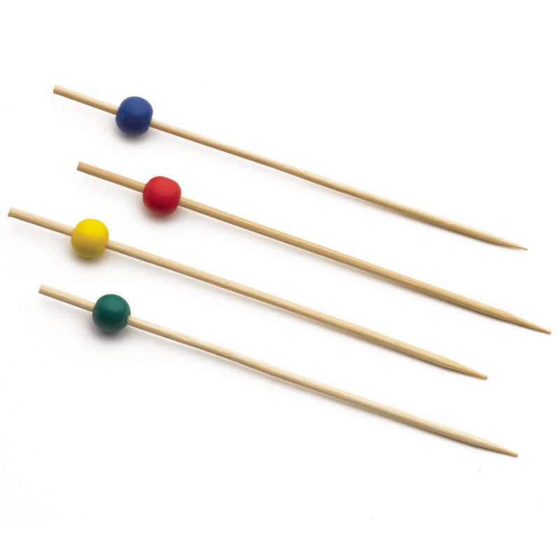PICK BAMBOO ASSORTED COLORS 4.5" 