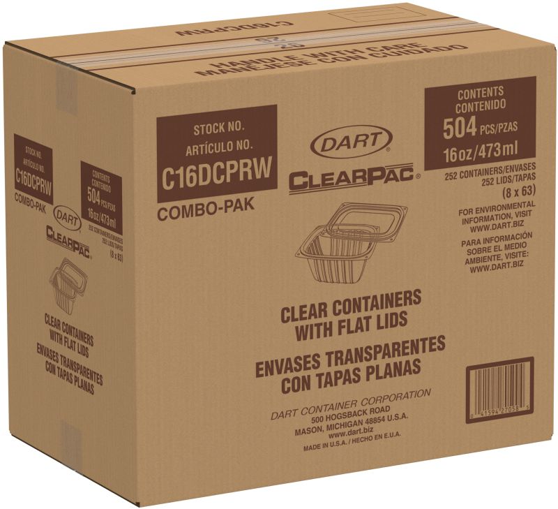 CONTAINER DELI COMBO CLEAR 16 OZ-