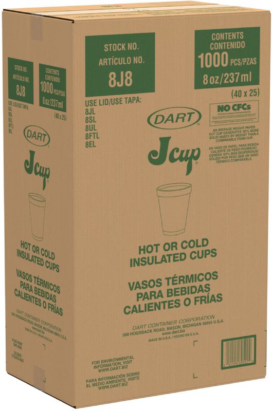 CUP FOAM 8 OZ 8J8