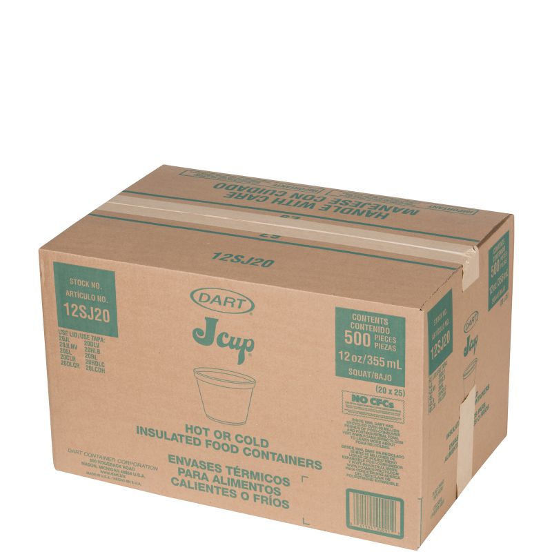 CONTAINER FOAM SQUAT 12 OZ