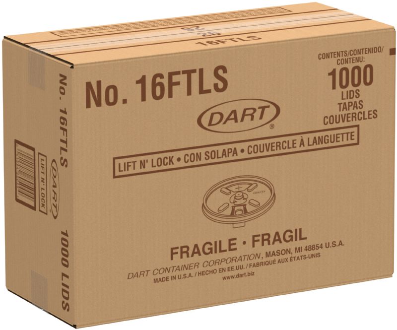 LID PLASTIC TRANSLUCENT LIFT LOCK 16FTLS