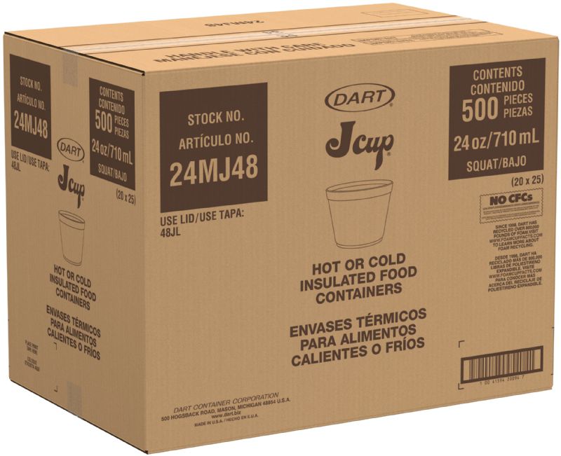 CONTAINER FOAM SQUAT 24 OZ-