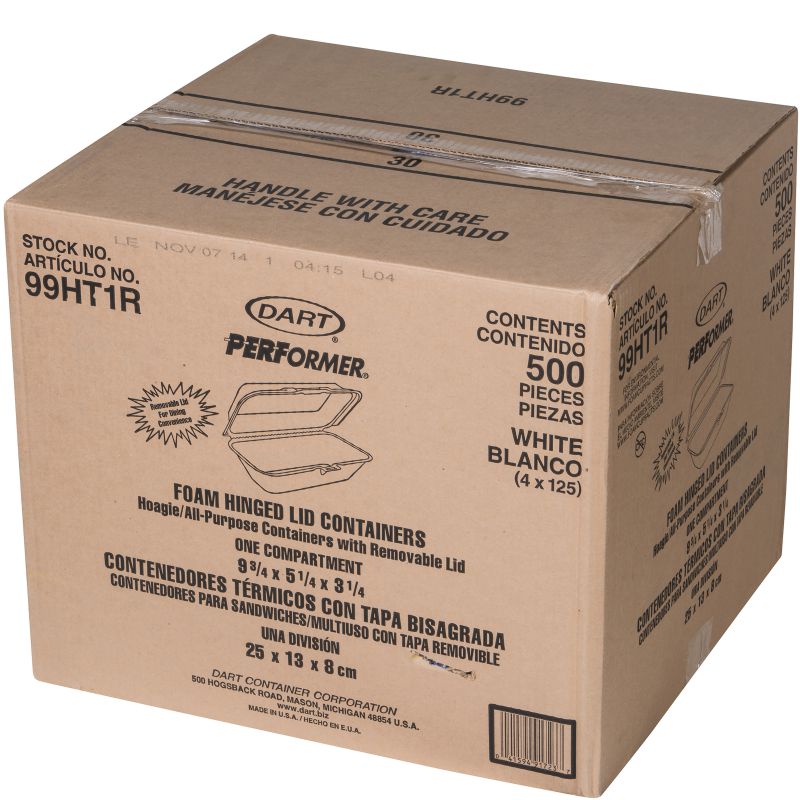 CONTAINER FOAM HINGED HOAGIE 9 INCH