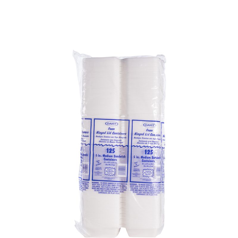 CONTAINER FOAM HINGED SANDWICH 5 INCH