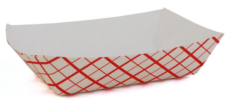 TRAY PAPER FOOD PLAID #25 4 OZ