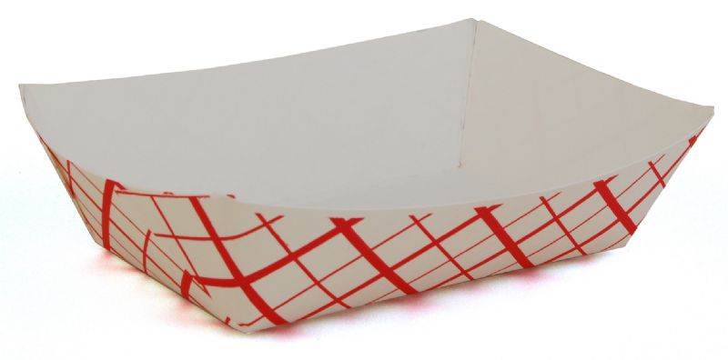 TRAY PAPER FOOD PLAID 2# #200