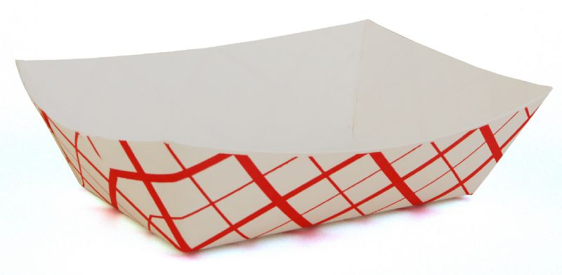 TRAY PAPER FOOD PLAID 3# #300