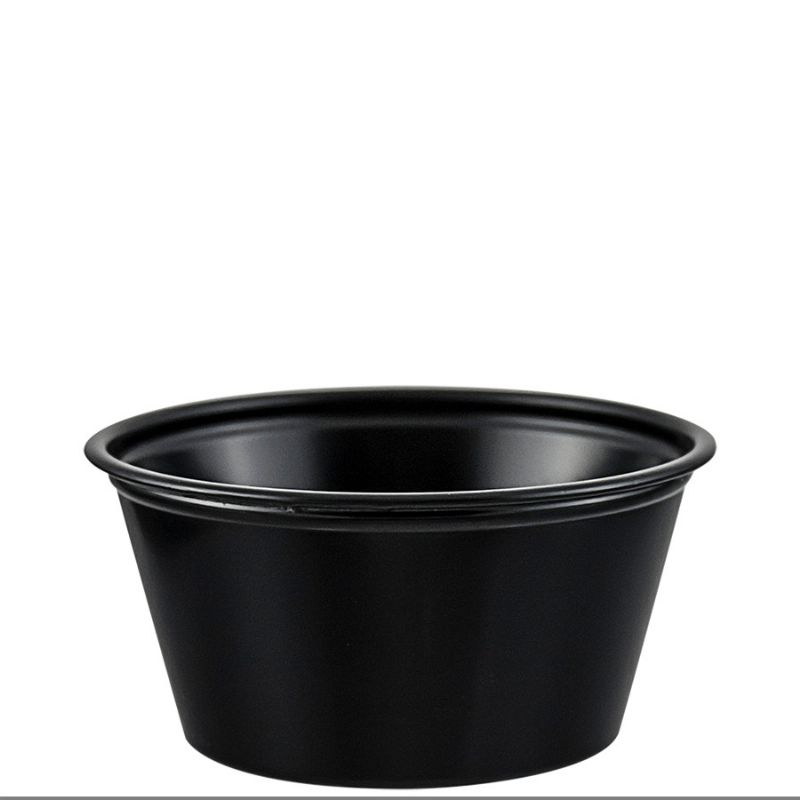 CUP SOUFFLE PLASTIC BLACK 2 OZ