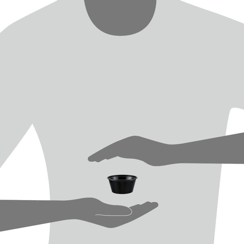 CUP SOUFFLE PLASTIC BLACK 2 OZ