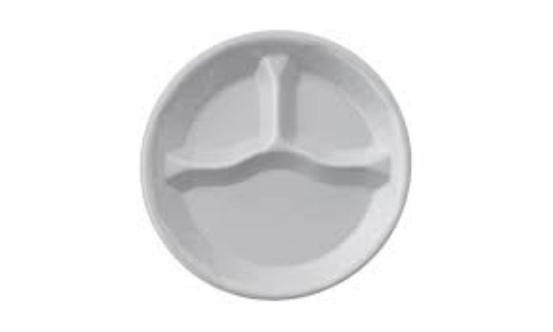 PLATE FOAM WHITE 3 COMPARTMENT 9 INCH