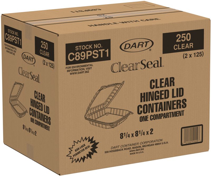 CONTAINER PLASTIC CLEAR SEAL 8.25 INCH