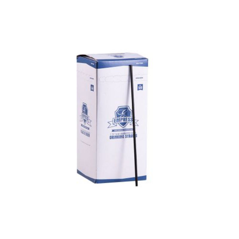 STIRRER STRAW BLACK UNWRAPPED 7.75"