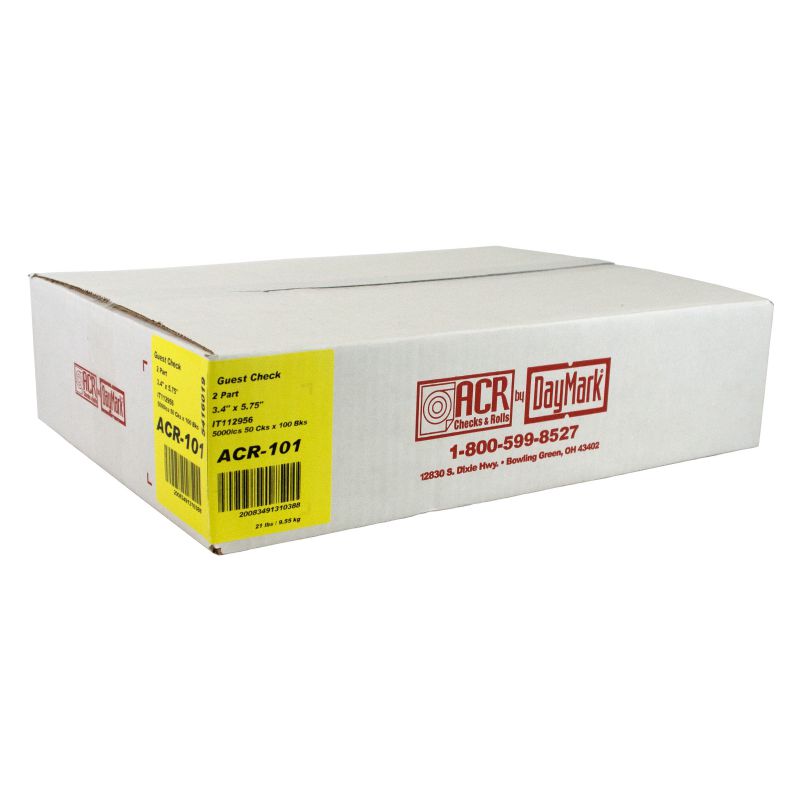 GUEST CHECK CARBON 2 PART WHITE