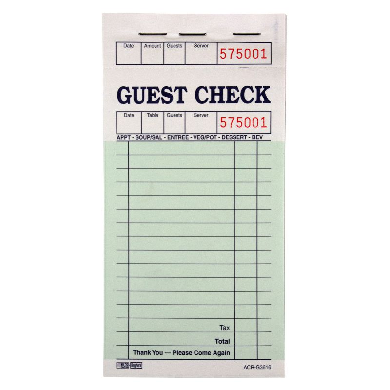GUEST CHECK 1 PART