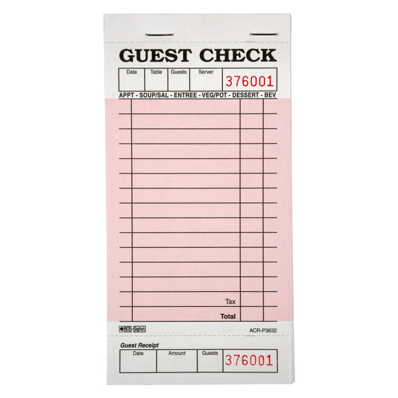 GUEST CHECK ONE PART PINK