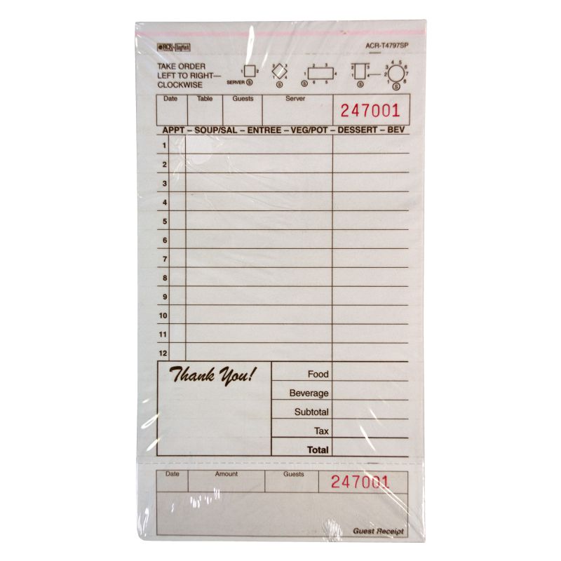 GUEST CHECK DUPLICATE NO CARBON