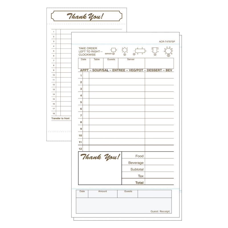 GUEST CHECK DUPLICATE NO CARBON