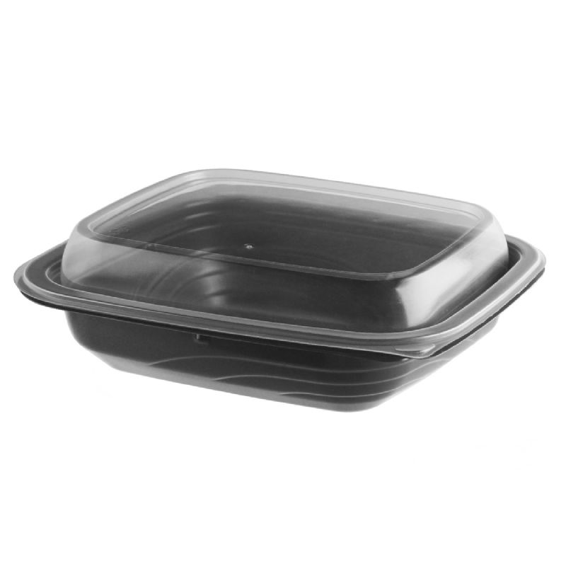 CONTAINER 12 OZ BLACK MICROWAVE COMBO