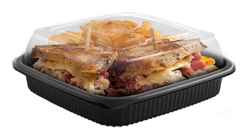 CONTAINER BLACK LID COMBO 8.5 INCH