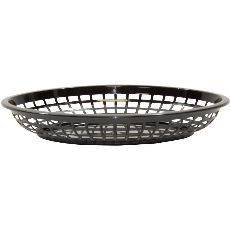BASKET PLASTIC OVAL BLACK 11X9X2 