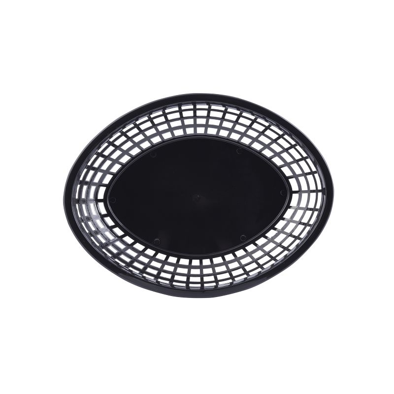 BASKET PLASTIC OVAL BLACK 11X9X2 