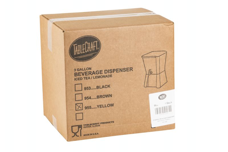 DISPENSER BEV PLASTIC YELLOW 3 GAL