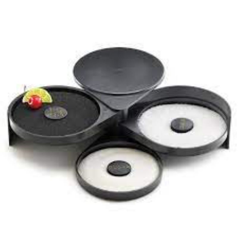 RIMMER GLASS SALT 3 TRAY BLACK