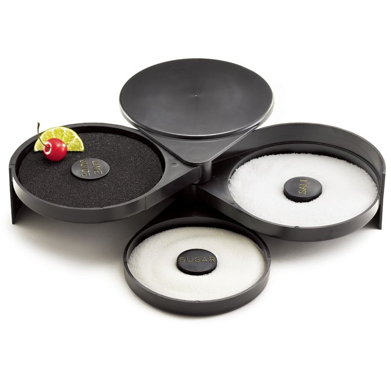 RIMMER GLASS SALT 3 TRAY BLACK