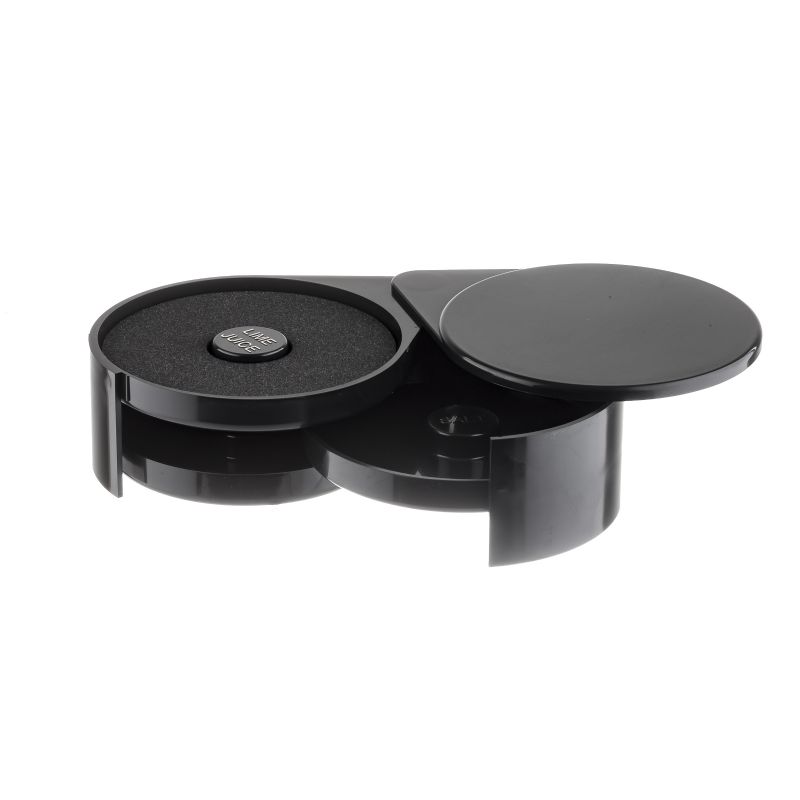 RIMMER GLASS SALT 3 TRAY BLACK