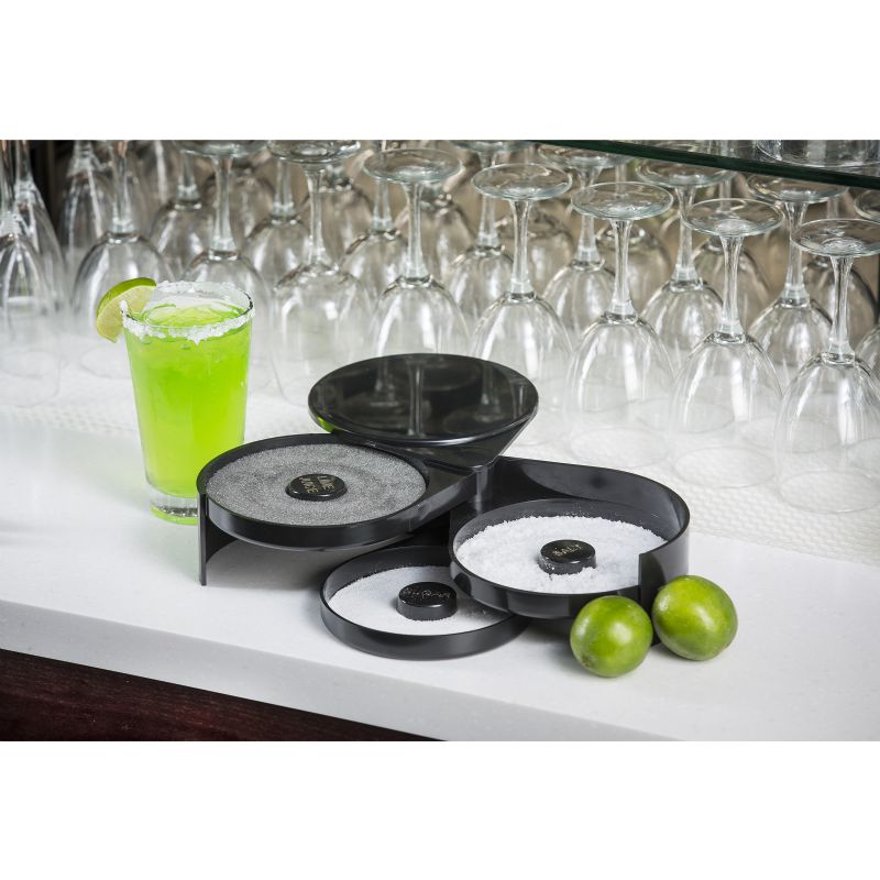 RIMMER GLASS SALT 3 TRAY BLACK