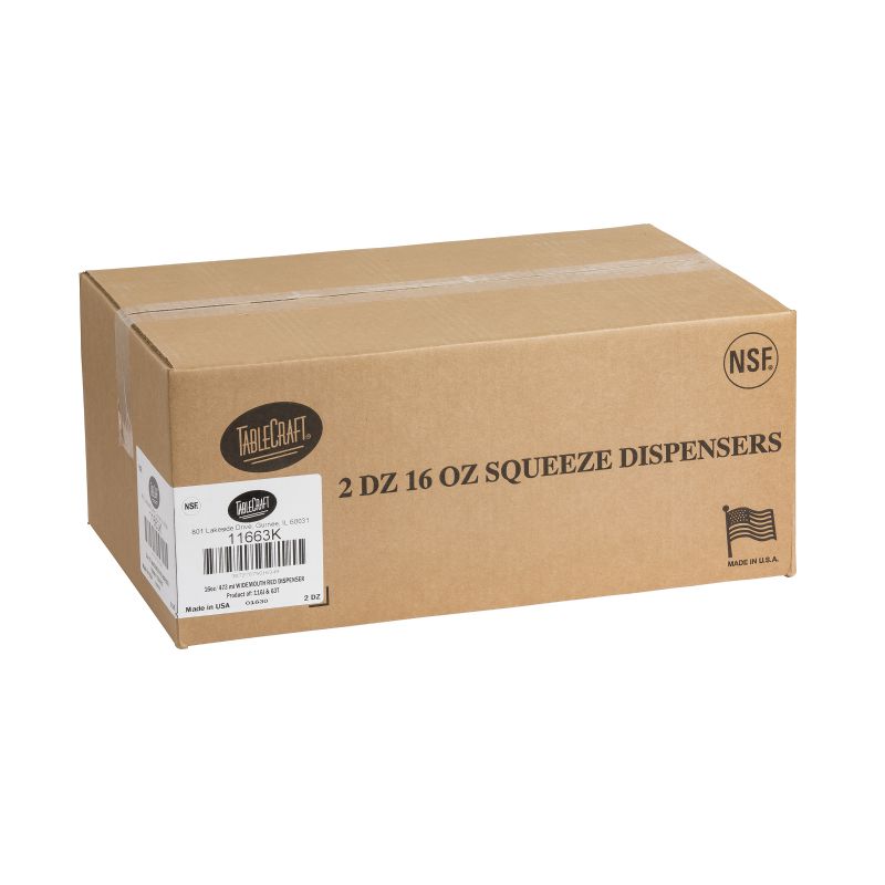 BOTTLE SQUEEZE WIDE MOUTH RED 16 OZ
