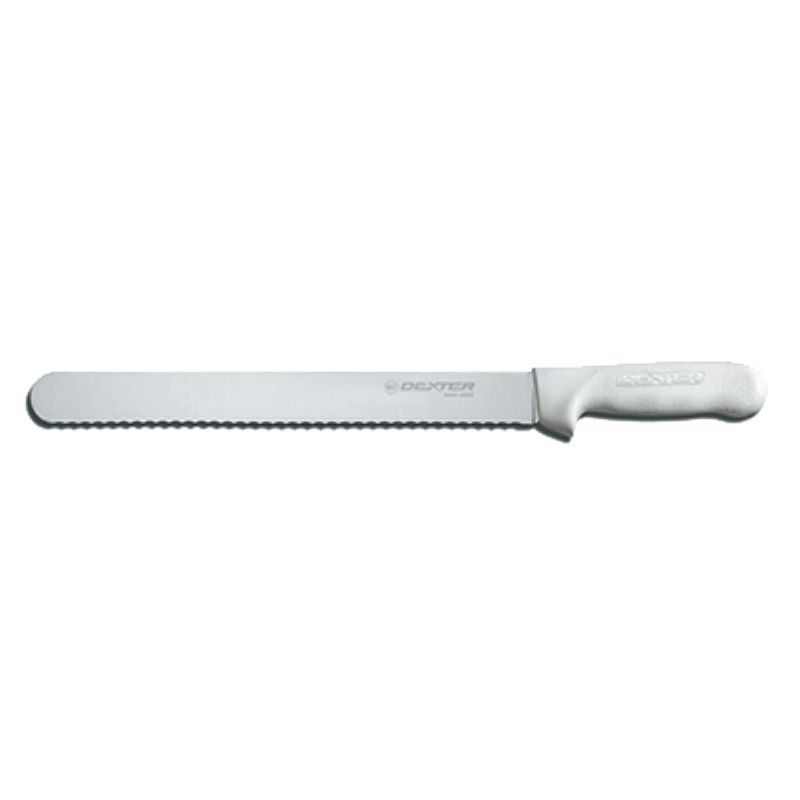 KNIFE SLICER ROAST WHITE HANDLE