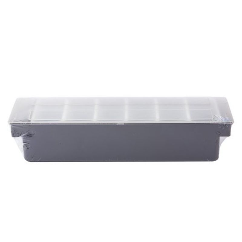 CADDY CONDIMENT BLK 6 COMP W/ LID 