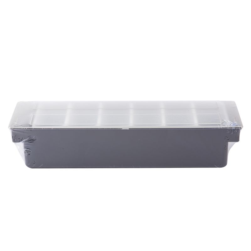 CADDY CONDIMENT BLK 6 COMP W/ LID 