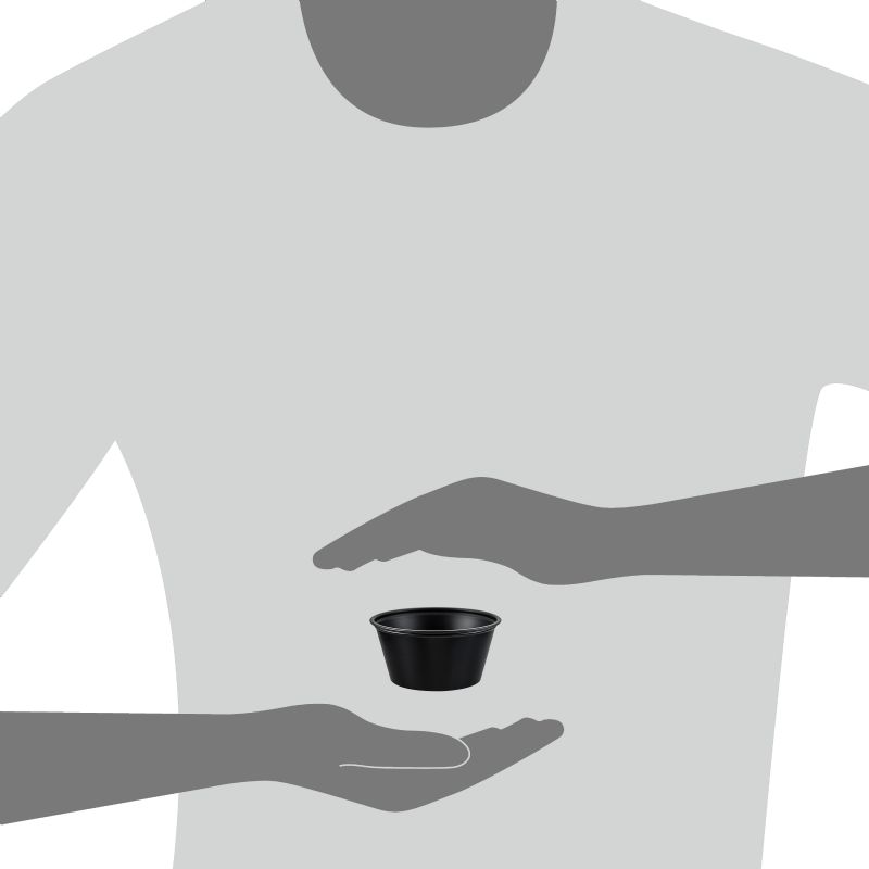 CUP SOUFFLE PLASTIC BLACK 3.25 OZ