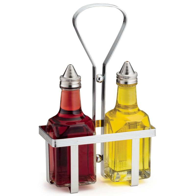 CRUET SET OIL & VINEGAR*WITH RACK