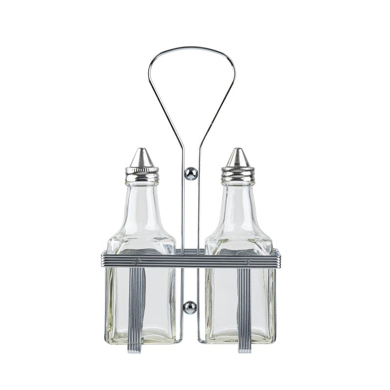 CRUET SET OIL & VINEGAR*WITH RACK