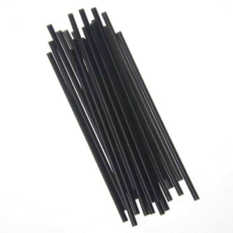 STRAW JUMBO BLACK UNWRAPPED 7.75"
