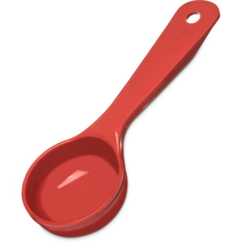 SPOON 2 OZ SOLID RED SHORT HDLE 
