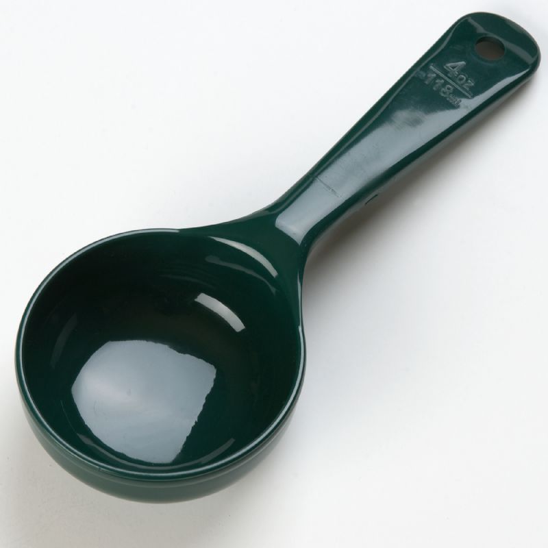 SPOON 4 OZ SOLID GREEN SHORT HDLE 