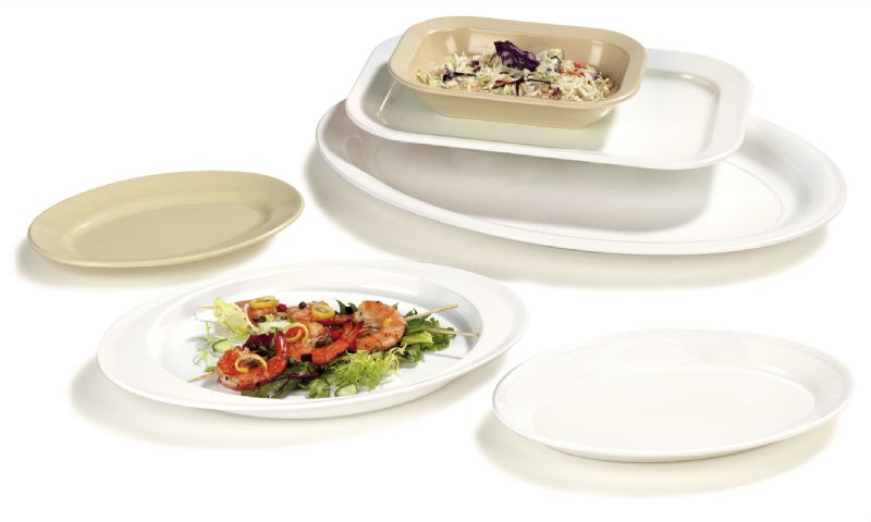 SERVER BOWL RECTANGULAR TAN 28 OZ 