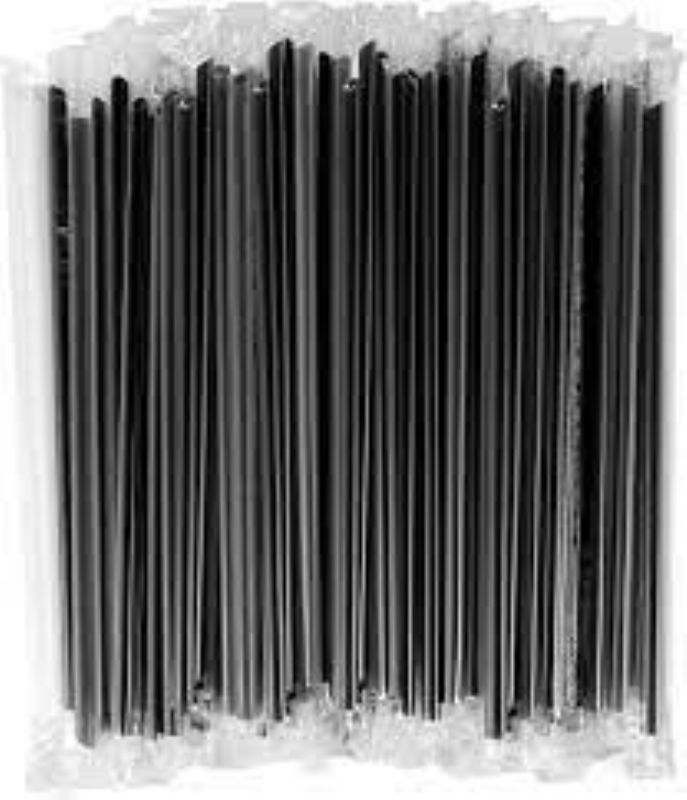 STRAW BLACK WRAPPED 7.75" JUMBO