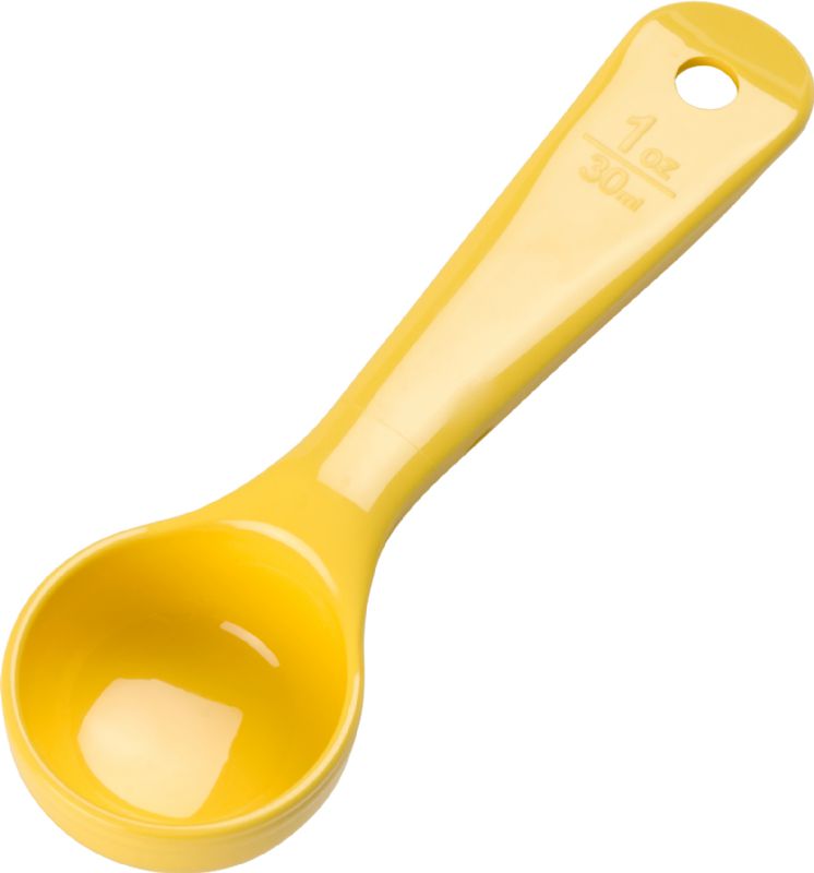 SPOON 1 OZ SOLID YELLOW SHORT HANDLE-JIT