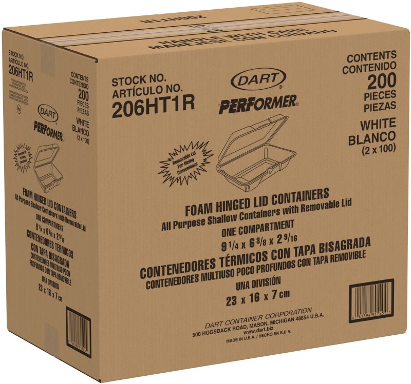CONTAINER FOAM HINGED 9X6.5