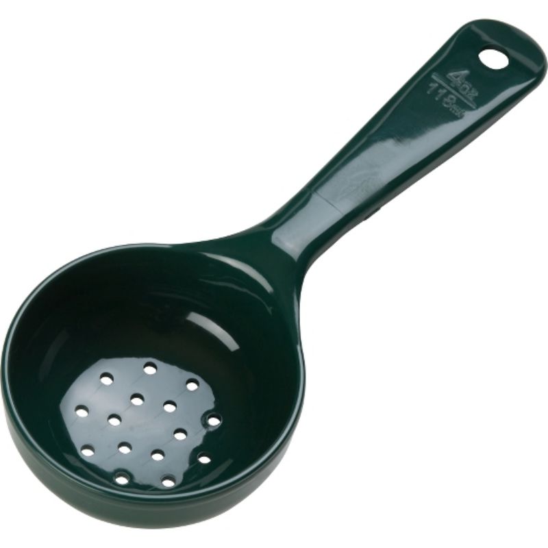 SPOON 4 OZ PERF GREEN SHORT HDLE 