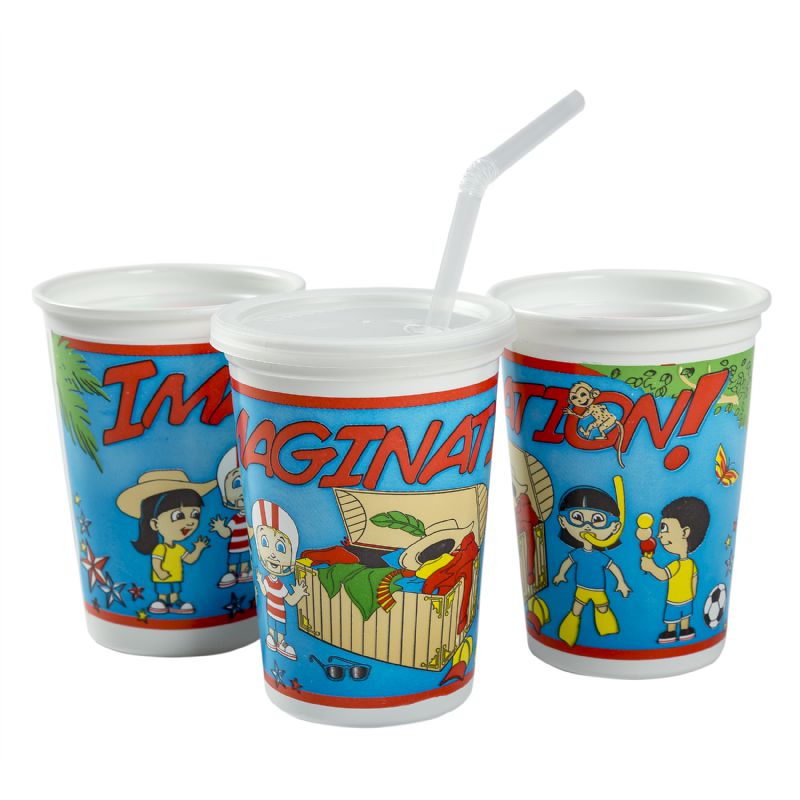 CUP PLASTIC KIDS 12 OZ COMBO IMAGINATION