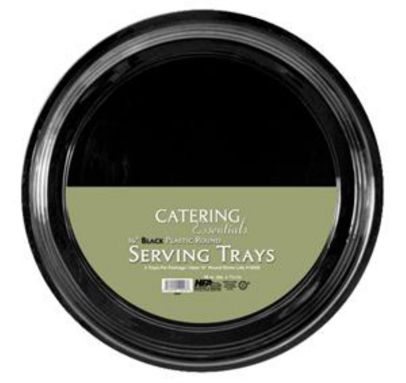 TRAY PLASTIC*BLACK ROUND 16"-