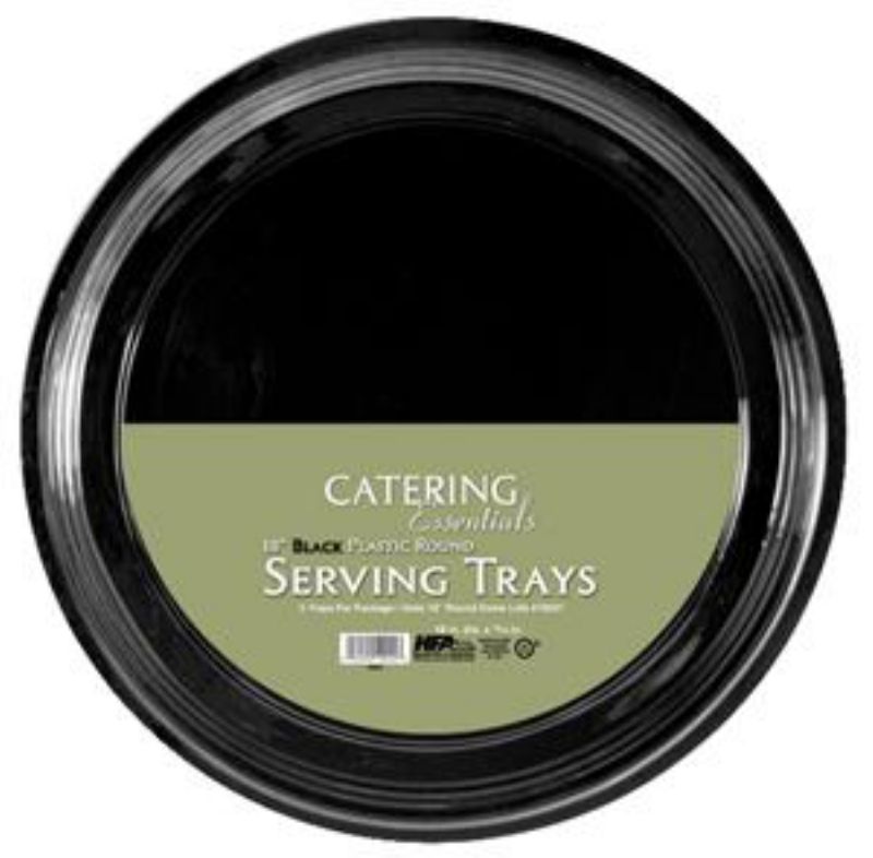 TRAY PLASTIC"*BLACK ROUND 18"-