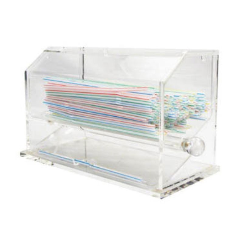 DISPENSER STRAW CLEAR ACRYLIC